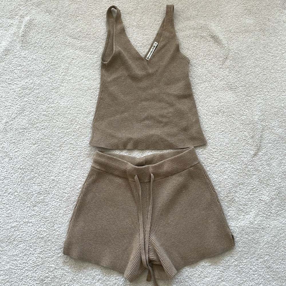 ABERCROMBIE RIBBED SWEATER LOUNGE SET XS